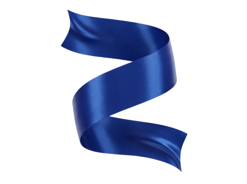 Elegant blue ribbon isolated PNG, decorative element for gift wrapping and celebration designs on transparent background