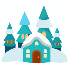 house in the snow