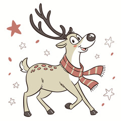 Vector of  Cartoon Reindeer on white background