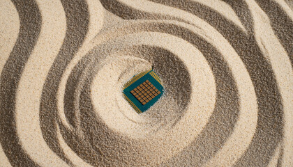 Microchip Buried in Desert Sand