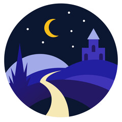 house in the moonlight