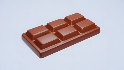 Pristine SixBlock Milk Chocolate Bar with a Flawless Glossy Surface on a Minimalist Background.