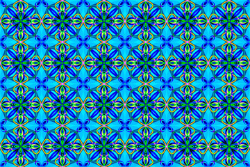万華鏡のようなモザイク風シームレス模様 3-20