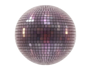 Shiny disco ball PNG isolated on transparent background, mirrored sphere for party decoration and festive events, retro style