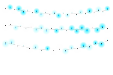 Festive String Lights with Transparent Background: Holiday Decor and Celebration Design Elements