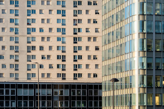 Architecture expresses contrast between skyscraper, residential and offices, with each urban facade reinforcing the mixed use aesthetic that defines Paris and the area of La Defense