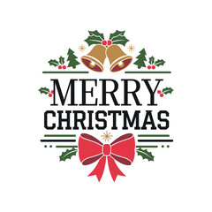 Merry christmas silhouette logo vector line art logo design