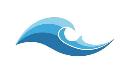 Obraz premium Blue water wave vector illustration design for logo template ocean sea surf abstract graphic isolated element