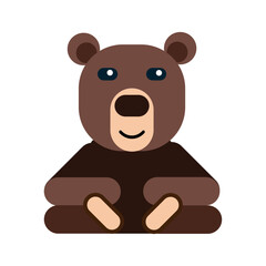 Cartoon bear vector illustration. Cute bear character in basic shapes. Geometric children's  illustration.