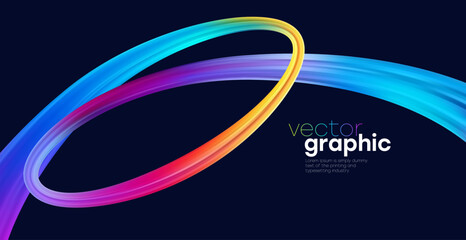 Naklejka premium Vibrant Color Swirl; Abstract Curve and Loop Ribbons For Branding. Modern Design, vector illustration background