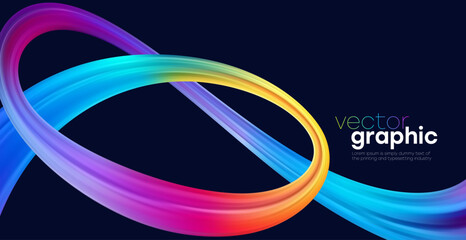 Vibrant Ribbon Waves For Modern Design, Colorful Gradient Abstract Loop Motion. Bold Energy And Style For Business Use With Dynamic Flow. Vector Illustration Background.