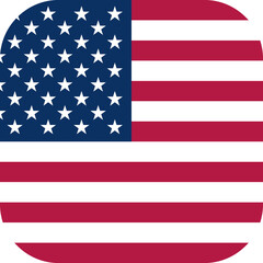 America, USA Flag Rounded Square Icon