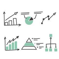 hand drawn chart graph business data set collection