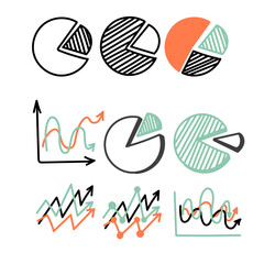 hand drawn chart graph business data set collection