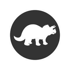 Triceratops dinosaur icon isolated on transparent background