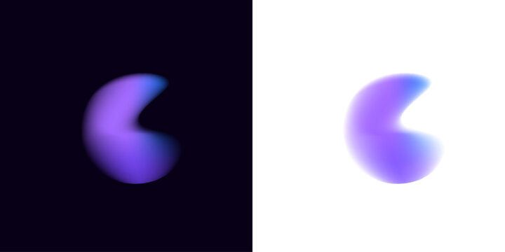 Smooth colorful gradient blobs floating over a transparent background, vector illustration. Soft holographic light reflects on each shape. PNG included for graphic design.