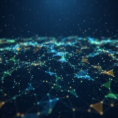 Abstract Network Connection with Glowing Nodes