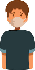 Fototapeta premium Illustration of a young man wearing a protective face mask, promoting safety measures during a pandemic situation