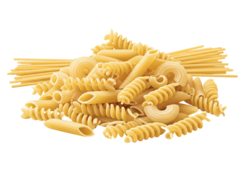 Variety of Italian pasta shapes ready to cook a delicious meal, inspires healthy eating and culinary creations with this vibrant pasta collection