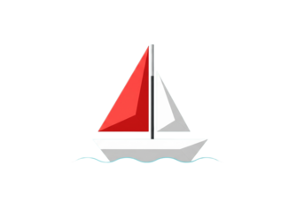 Sailboat gliding on gentle waves, a symbol of freedom and adventure, perfect for nautical themes, travel promotions, and summer vacation designs, vibrant and playful