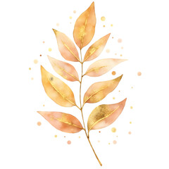 Ultra-Detailed Metallic Botanical Silhouette Watercolor Clipart with Gold, Silver, Rose Gold, Teal, Holographic & Chrome Foil Highlights on Transparent Background &ndash; Elegant Floral Leaf & Flower
