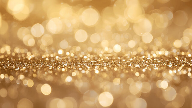 Soft-focused glitter confetti texture with warm gold and champagne tones - Powered by Adobe