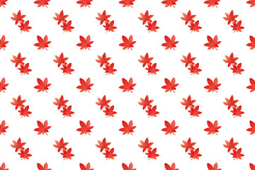 Autumn leaf seamless pattern. Red leaves pattern watercolor illustration for wrapping paper, textile prints, banners, backgrounds