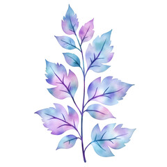 Ultra-Detailed Metallic Botanical Silhouette Watercolor Clipart with Gold, Silver, Rose Gold, Teal, Holographic & Chrome Foil Highlights on Transparent Background &ndash; Elegant Floral Leaf & Flower