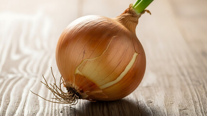 onions on a wooden background