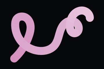 Fototapeta premium Flowing pink gradient ribbon twisting smoothly across a dark background