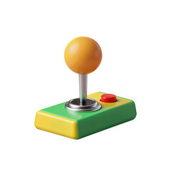 Bright Colorful Retro Game Joystick 3D Render