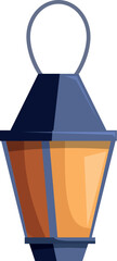 Cartoon illustration of a hanging lantern emitting a warm, inviting glow