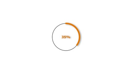 35% loading circle icon animation, on white background 4K video.