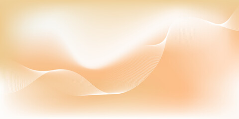 Minimal Abstract Orange Gradient Background with White Wave Lines. Modern Wavy Line Background in Warm Gradient Tone.