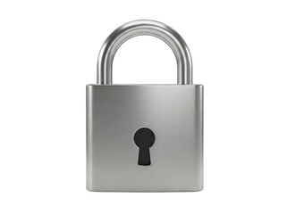 Naklejka premium Silver metal padlock isolated PNG, security lock for safety and protection on transparent background, privacy and access control