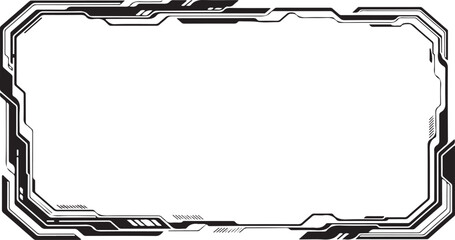 Futuristic technology frame border with geometric lines for digital display hud ui