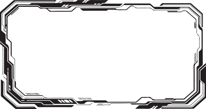 Futuristic technology frame border with geometric lines for digital display hud ui