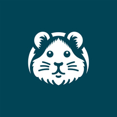A cute stylized hamster face with rounded ears, bright expressive eyes, and detailed fur accents