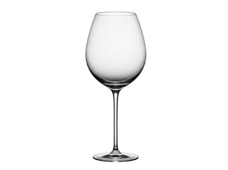 Elegant crystal wine glass isolated PNG on transparent background, sophisticated glassware for wine tasting and special occasions