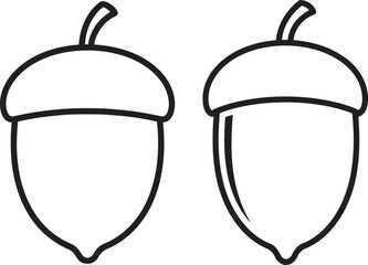 Two simple acorn silhouettes