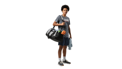 Young Athlete with Gym Bag and Towel Ready for Fitness and Training, Active Lifestyle Whisk_cb73d403046c437891b469808e9de570dr