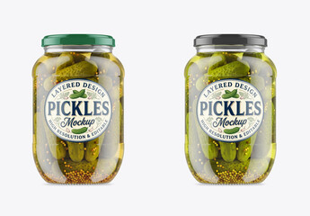 Pickles Glass Jar Mockup