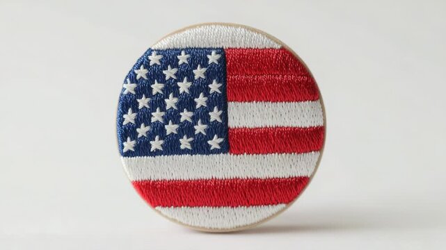 Video A detailed view of the American flag on a plain white background