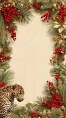 beige with the edge beautiful christmas decoration which you can put over a animal photo 