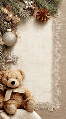 beige with the edge beautiful christmas decoration which you can put over a animal photo 