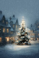 christmas magical winter artwork warm and cozy holiday