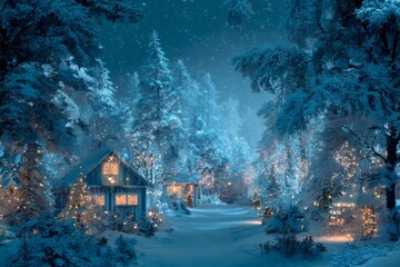 christmas magical winter artwork warm and cozy holiday