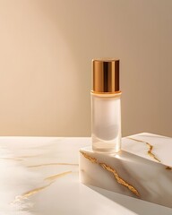 Elegant perfume bottle on a clean white background