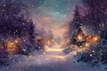 christmas magical winter artwork warm and cozy holiday