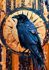 Obraz premium Raven Totem – Mystic Art Deco Symbol